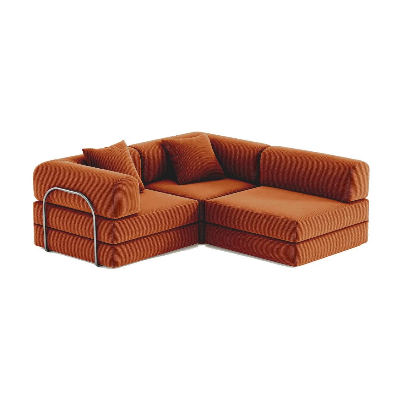 Nova L-Shaped Sofa-Rust - PortaSofa